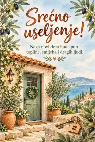 Čestitka · Srećno useljenje - Novi dom