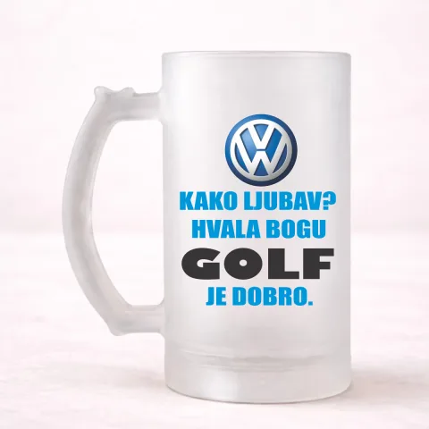 Kako ljubav? Hvala bogu GOLF je dobro - Krigla – proizvod sa printom
