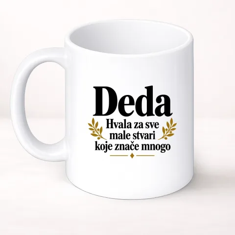 Deda — Hvala za sve male stvari koje znače mnogo - Šolja Classic – proizvod sa printom