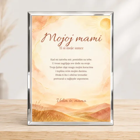 Mama · Sunčani zagrljaj · Foto staklo – uspravno