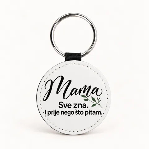 Mama — Sve zna. I prije nego što pitam - Kožni privjesak — okrugli