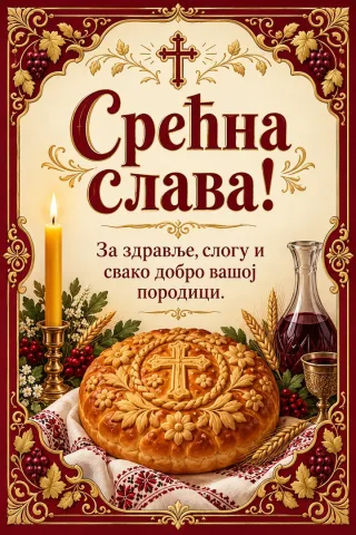 Čestitka · Срећна слава - Златни украс