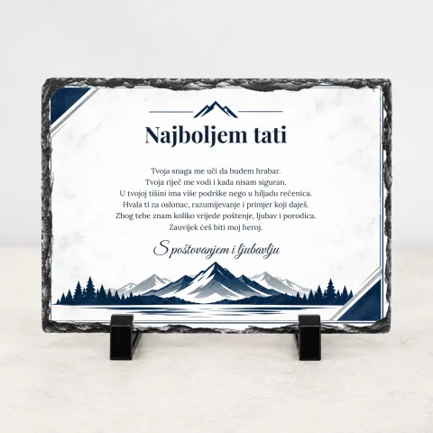 Najboljem tati · Foto kamen – vodoravno