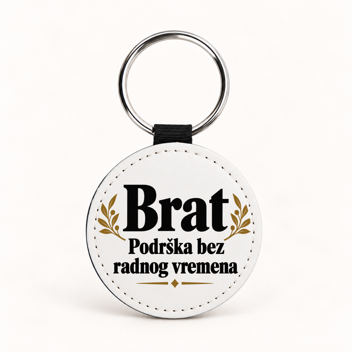 Brat — Podrška bez radnog vremena - Kožni privjesak — okrugli – prikaz proizvoda