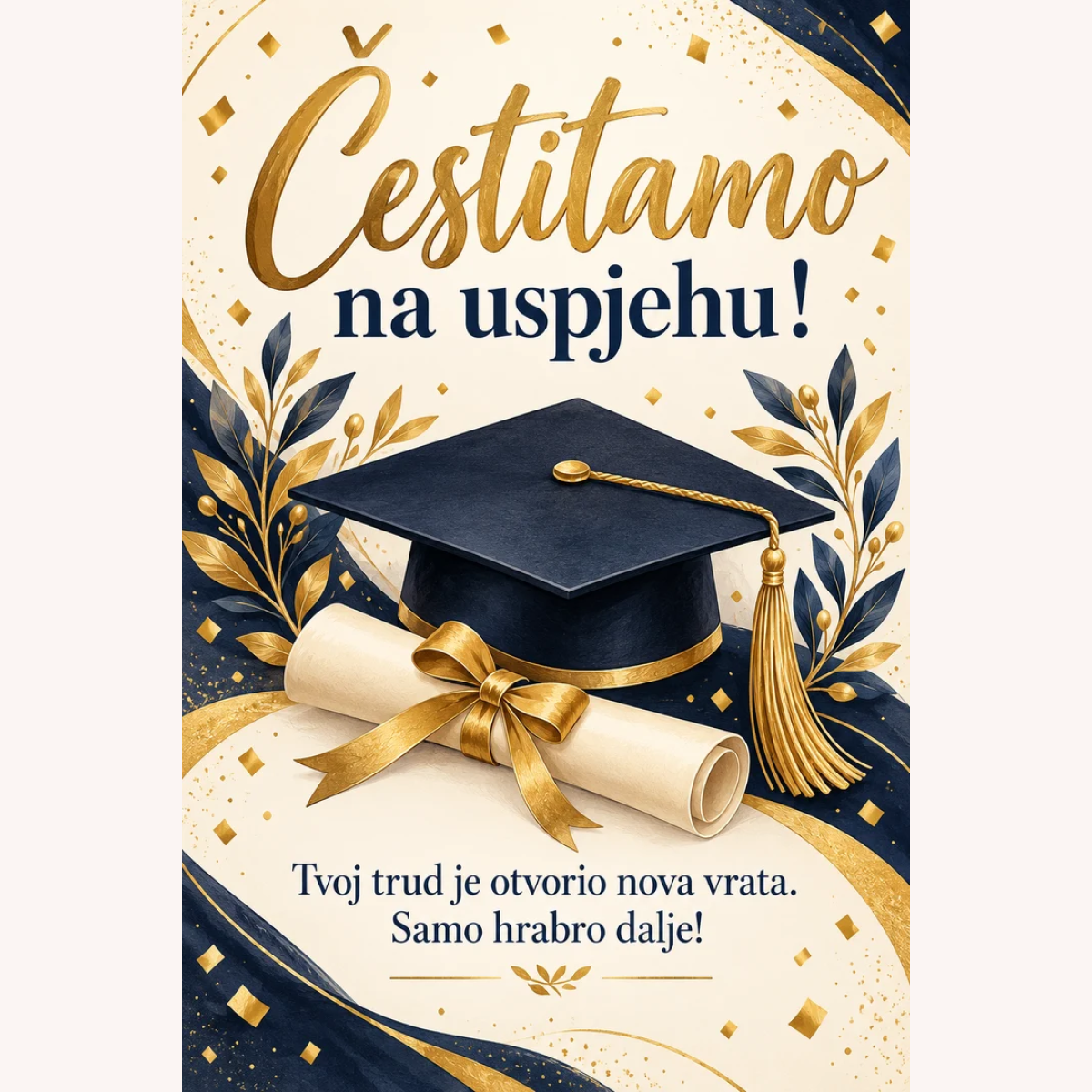 Čestitka · Čestitamo na uspjehu - Diploma – prikaz proizvoda