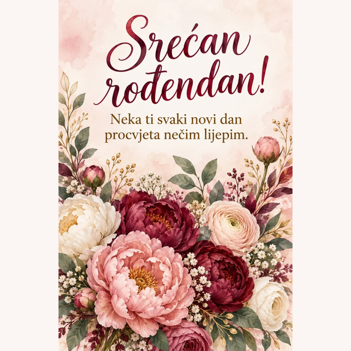 Čestitka · Srećan rođendan - Cvjetni buket – prikaz proizvoda