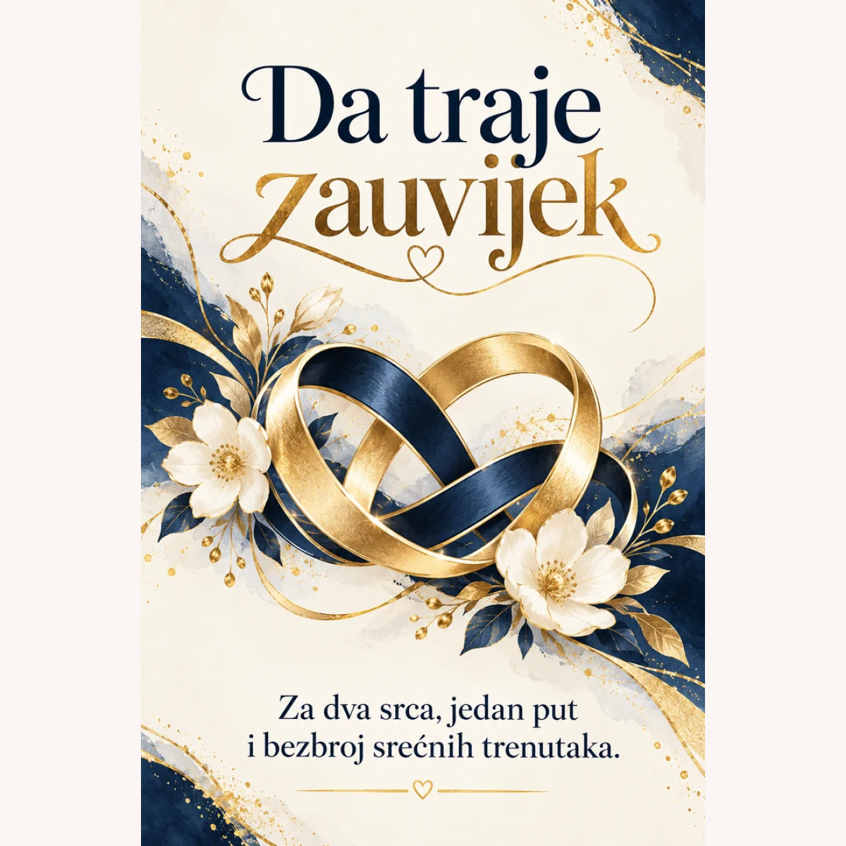 Čestitka · Da traje zauvijek - Plavo zlato – prikaz izdelka