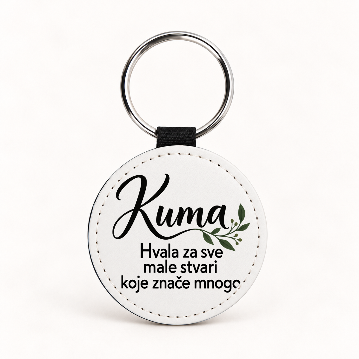 Kuma — Hvala za sve male stvari koje znače mnogo - Kožni privjesak — okrugli – prikaz proizvoda