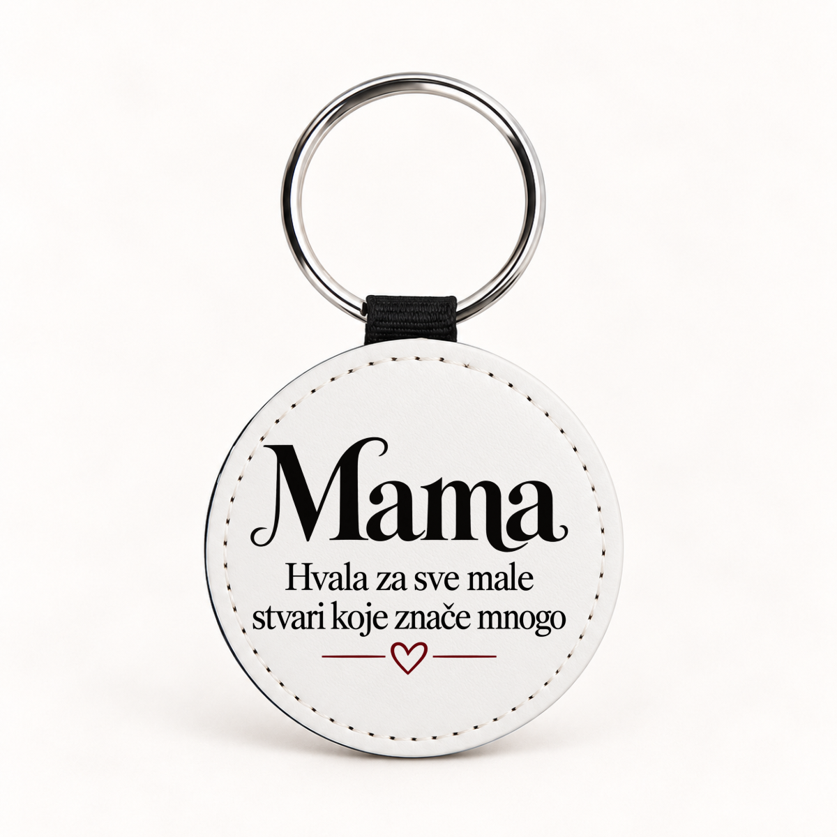 Mama — Hvala za sve male stvari koje znače mnogo - Kožni privjesak — okrugli – prikaz proizvoda
