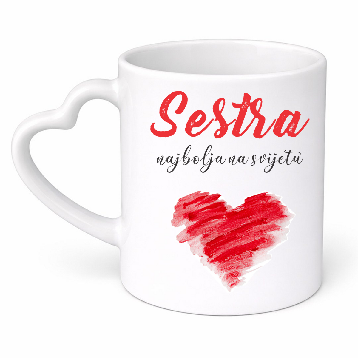 Sestra najbolja na svijetu - Šolja srce – prikaz proizvoda