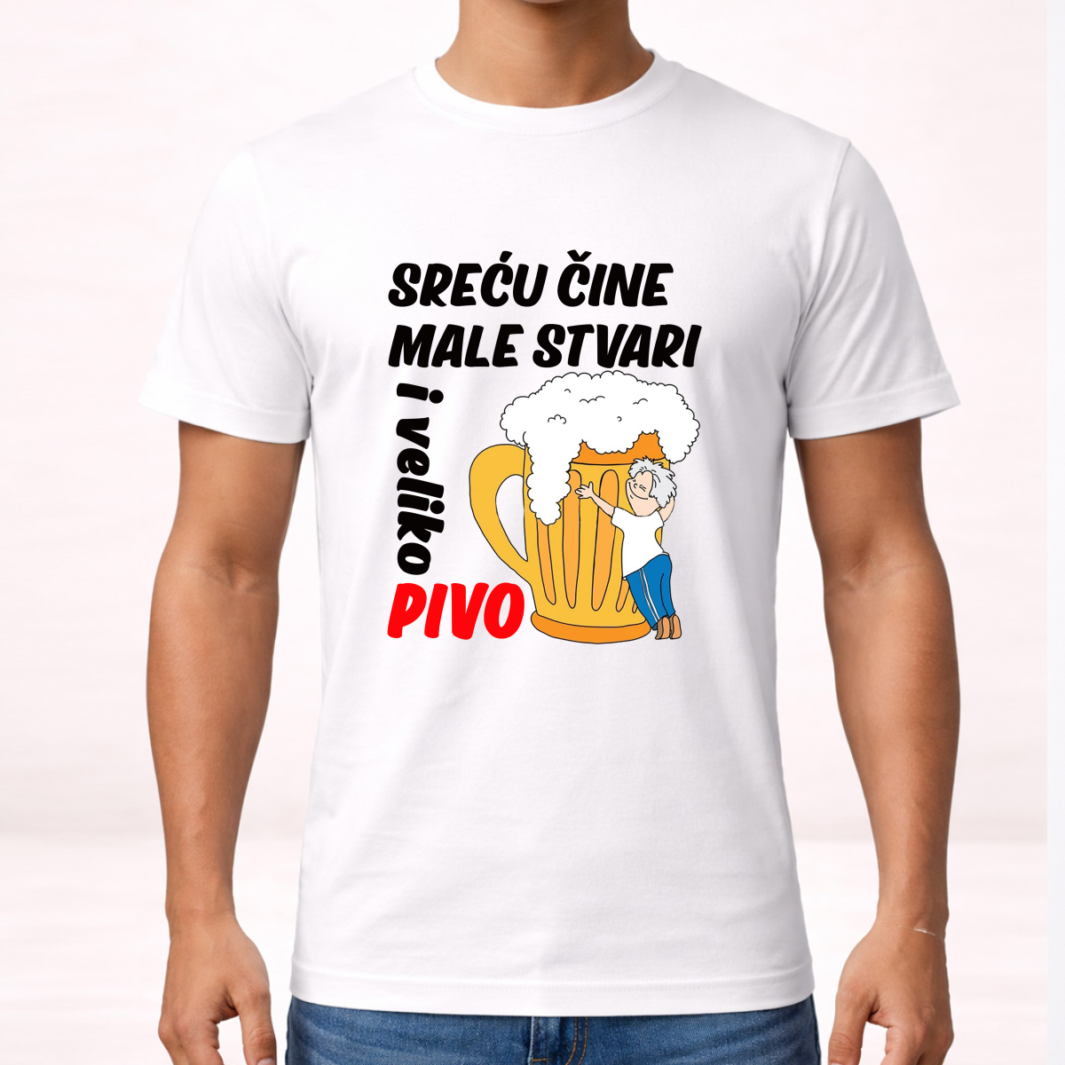 Srecu cine male stvari i veliko pivo - Majica – prikaz proizvoda
