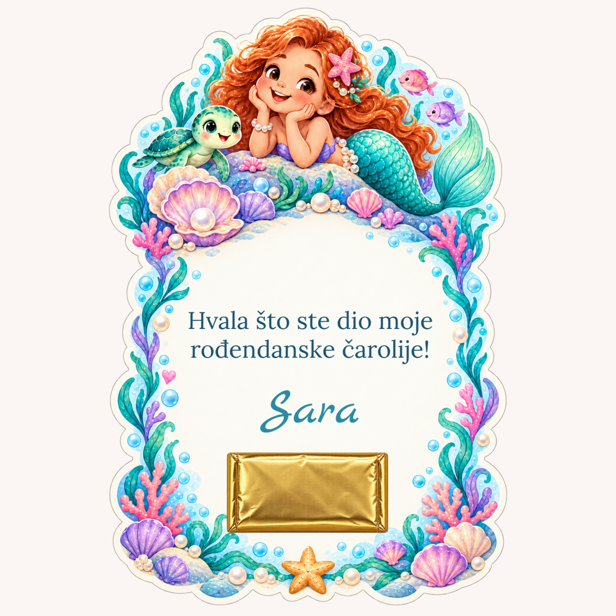 Zahvalnica · Mala sirena – prikaz izdelka