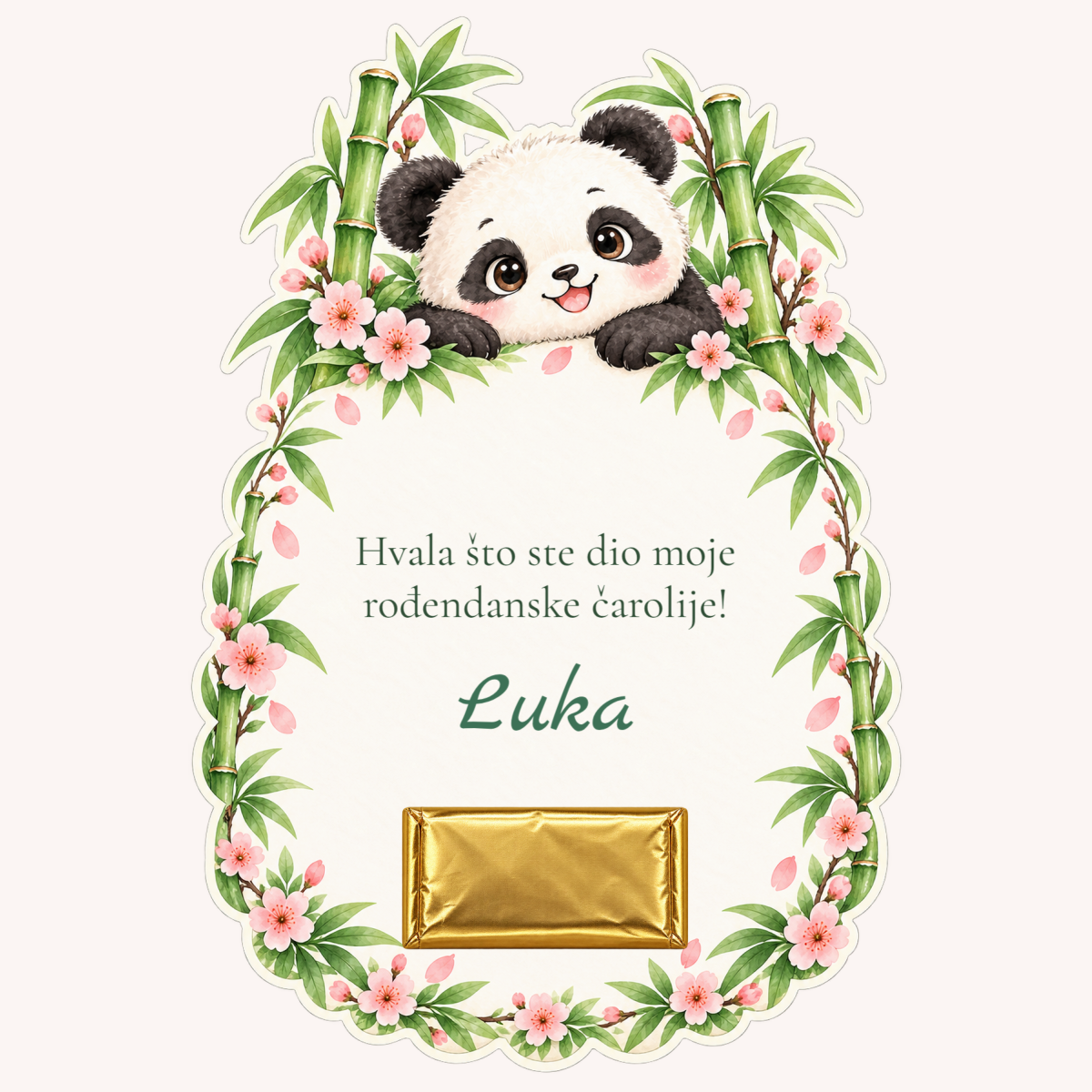 Zahvalnica · Panda i bambus – prikaz proizvoda